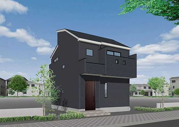 【外観パース】落ち着いた色合いと上品な質感で、周囲の景観に自然に溶け込みながらも存在感を失わず、訪れる人に穏やかで洗練された印象を与える魅力的な外観です。