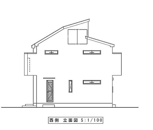 【外観】【西側立面図】使い勝手の良い3LDKの間取り。各居室にゆとりを持たせた設計で、ご家族それぞれの時間を大切にできます。生活動線にも配慮されており、日々の暮らしを快適に過ごせる住まいです。