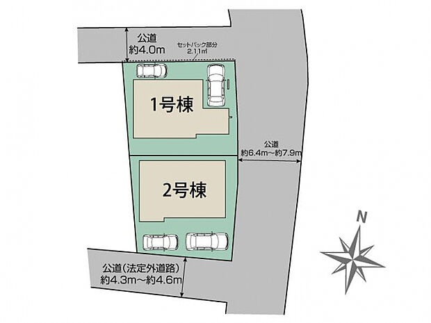 厚木市戸室2丁目2棟 区画図