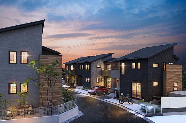 森街区、空街区、刻街区とそれぞれに魅力あふれた個性を主張するフォルムや質感、そして色彩やディテールを採用しました（街並完成予想図）