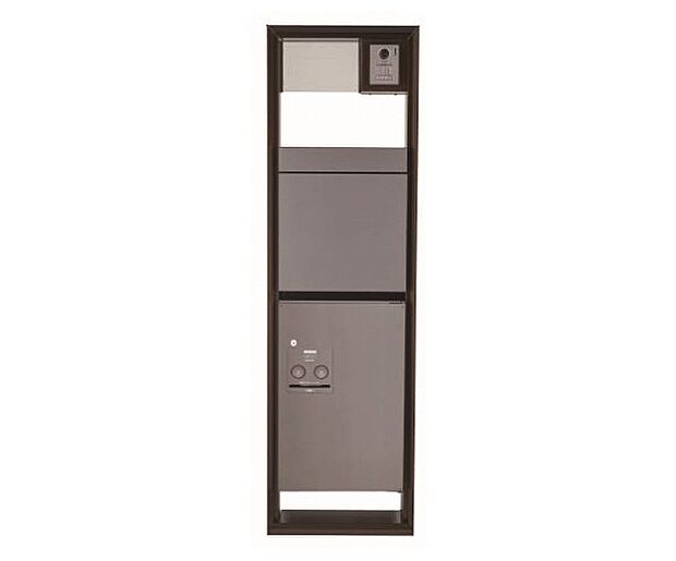 【その他画像】【宅配BOX一体型 門柱・門柱灯】インターホンや表札・ポストが一体型となった宅配ボックス付のシステム門柱。面倒な再配達の手配や玄関先での受け取りも不要。※表札についてはオプションとなります。
