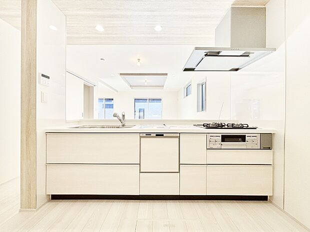 食洗機・浄水器・３口コンロなどデザイン性も機能性も兼ね備えたシステムキッチン！