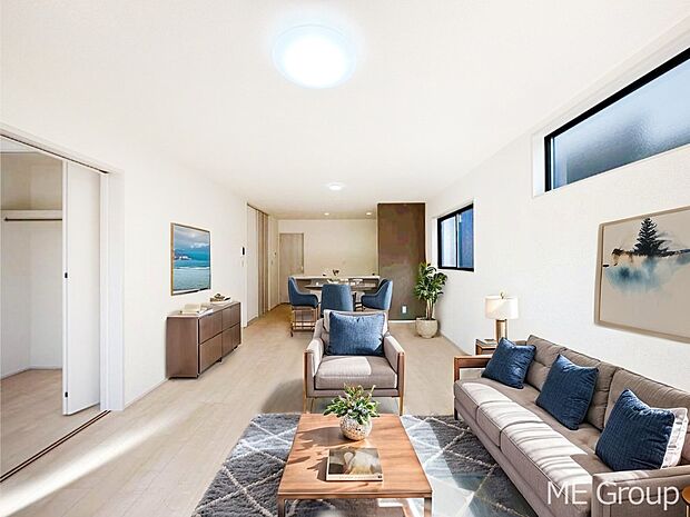 【リビング】落ち着いた雰囲気のLDKは家族みんなの快適空間 ※家具はCGです