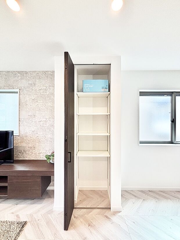 【その他設備(リビング収納)】リビング収納。ここに収納があると物が集まるLDKがスッキリ片付きそうですね。