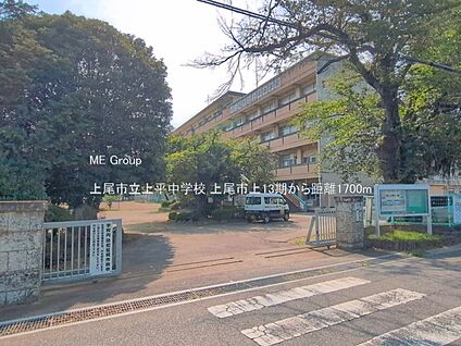 上尾市立上平中学校 1700m(22分)