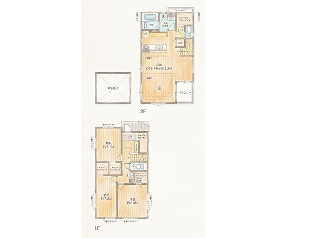 3号棟間取り、価格5999万円、3LDK、土地面積117.94m2、建物面積99.94m2
