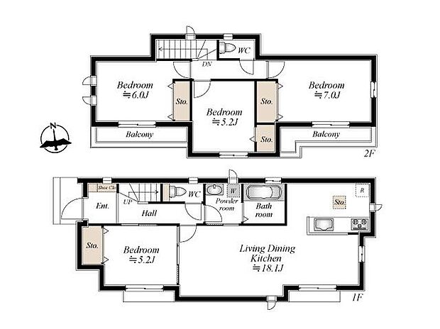 (A号棟)、価格3490万円、4LDK、土地面積127.83m2、建物面積96.87m2