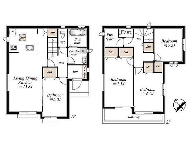 (B号棟)、価格4590万円、4LDK、土地面積164.37m2、建物面積98.74m2