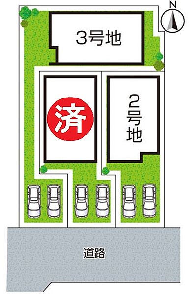 全３区画　前面道路６．０２ｍ