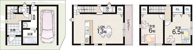 【2LDK】○北豊島小学校・・・徒歩3分 ○北豊島中学校・・・徒歩9分