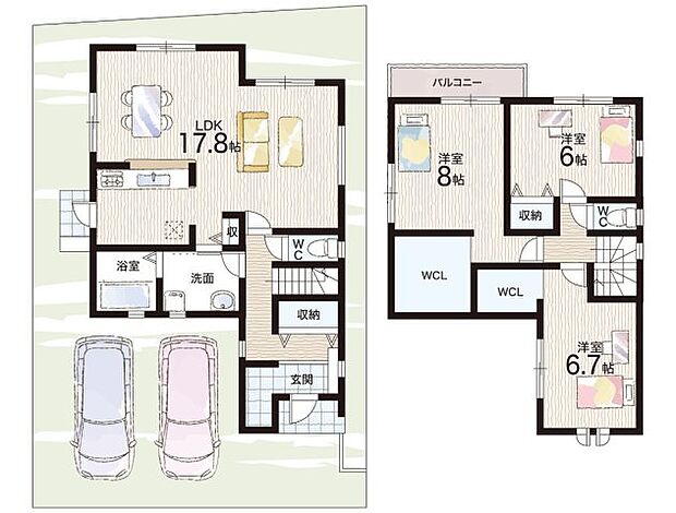 【3LDK】○樟葉北小学校・・・徒歩6分 ○楠葉中学校・・・徒歩7分
