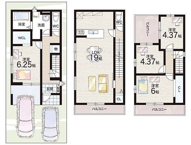 【4LDK】○西小学校・・・徒歩4分 ○第八中学校・・・徒歩16分