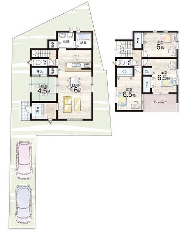 【4LDK】○班鳩小学校・・・徒歩26分 ○班鳩中学校・・・徒歩24分