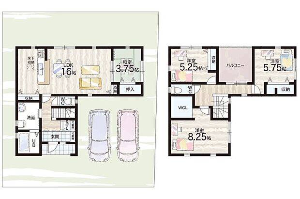 【4LDK】○河西小学校・・・徒歩15分 ○守山北中学校・・・徒歩28分