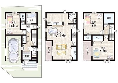 ○北豊島小学校・・・徒歩6分 ○北豊島中学校・・・徒歩12分 