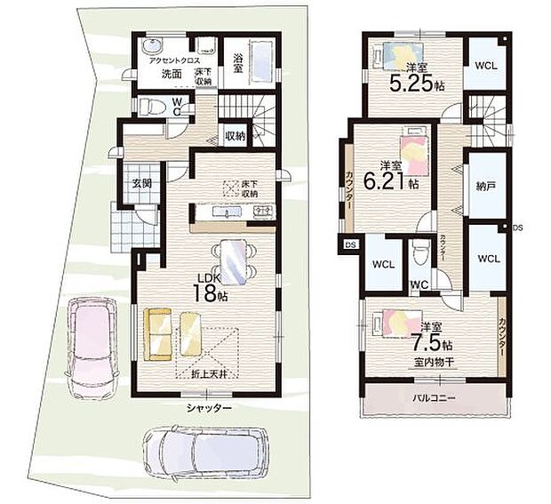 【3LDK+S(納戸)】○殿山第一小学校・・・徒歩7分 ○第一中学校・・・徒歩2分