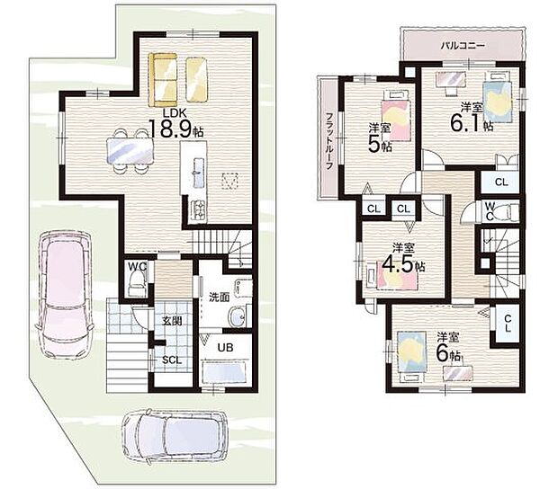 【4LDK】○小部東小学校・・・徒歩８分 ○小部中学校・・・徒歩９分