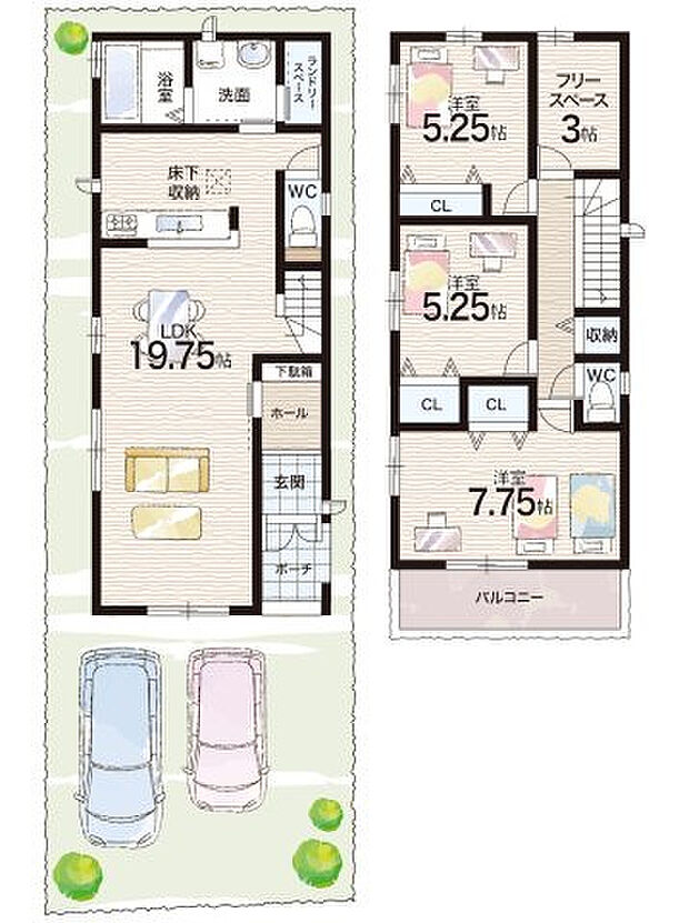 【4LDK+S(納戸)】○桃園小学校・・・徒歩15分 ○第一中学校・・・徒歩13分