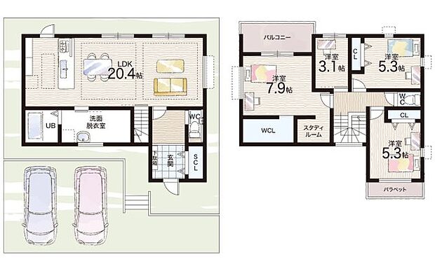 【4LDK】○筑紫が丘小学校・・・徒歩5分 ○広陵学校・・・徒歩16分