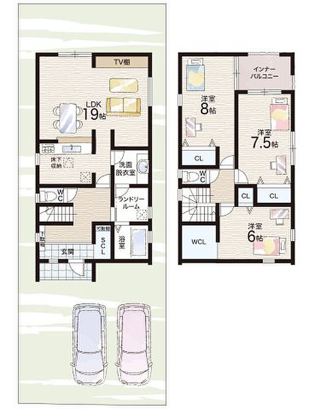 【3LDK】○六人部小学校・・・徒歩5分 ○六人部中学校・・・徒歩24分