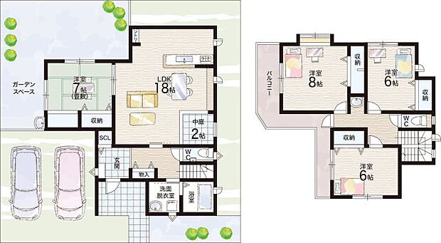 【4LDK】○城山台小学校・・・徒歩21分 ○木津中学校・・・徒歩50分