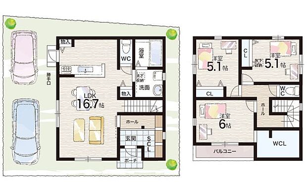 【3LDK】○西小学校・・・徒歩5分 〇第八中学校・・・徒歩18分
