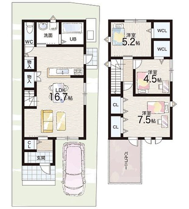 【3LDK】○殿山第一小学校・・・徒歩9分 ○第一中学校・・・徒歩10分