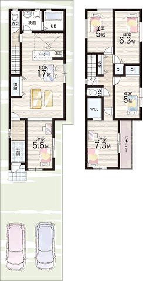 【5LDK】○錦小学校・・・徒歩6分 ○殿馬場中学校・・・徒歩7分