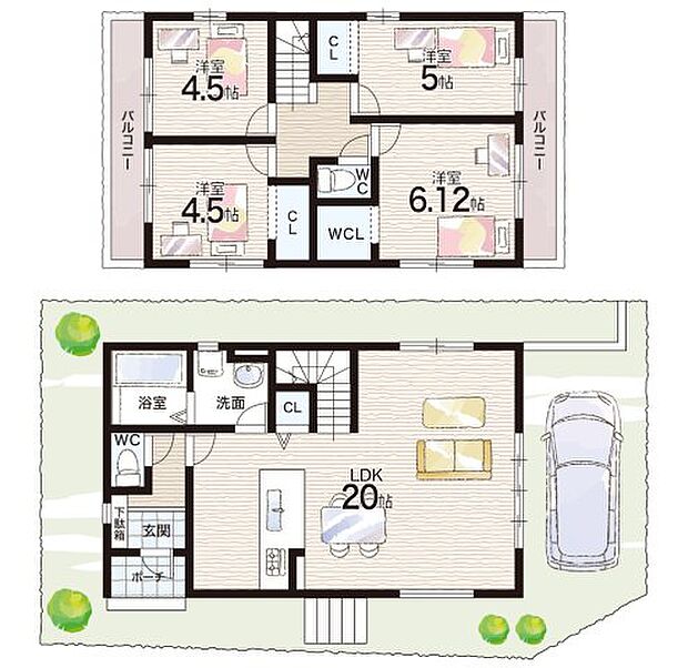 【4LDK】○北小学校・・・徒歩10分 ○第二中学校・・・徒歩22分