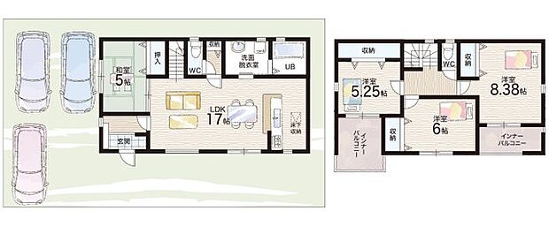 【3LDK】○川西小学校・・・徒歩6分 ○式下中学校・・・徒歩14分