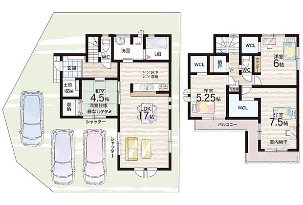 【4LDK】○片桐西小学校・・・徒歩7分 ○片桐中学校・・・徒歩7分