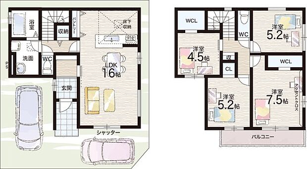 【4LDK】○玉串小学校・・・徒歩9分 ○花園中学校・・・徒歩4分