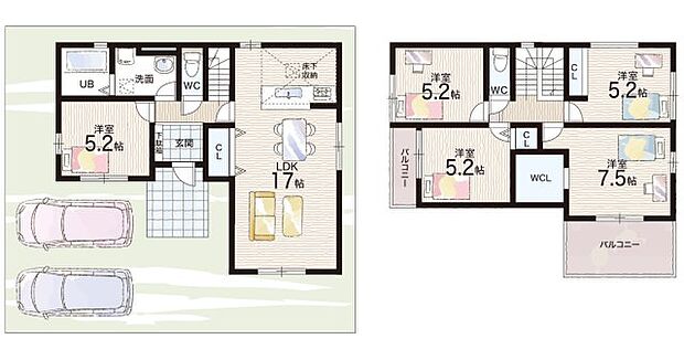 【5LDK】○老上西小学校・・・徒歩16分 ○老上中学校・・・徒歩17分