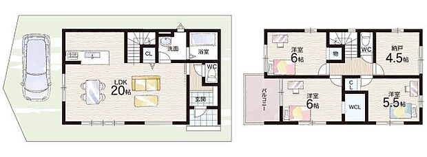 【3LDK+S(納戸)】○日野小学校・・・徒歩8分 ○春日丘中学校・・・徒歩7分