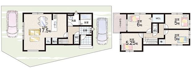 【4LDK】○平野小学校・・・徒歩20分 ○打出中学校・・・徒歩12分