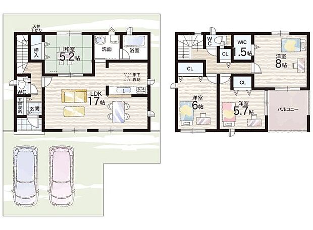 【4LDK】○平城小学校・・・徒歩19分 ○平城中学校・・・徒歩17分