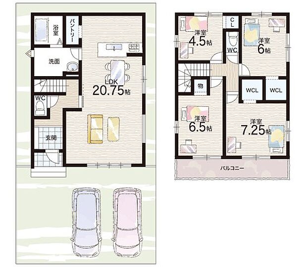 【4LDK】○能登川南小学校・・・徒歩14分 ○能登川中学校・・・徒歩19分