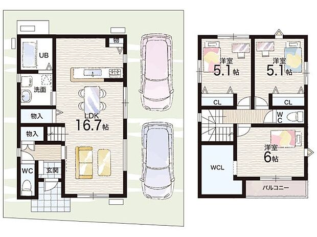 【3LDK】○上野口小学校・・・徒歩2分 ○第二中学校・・・徒歩20分