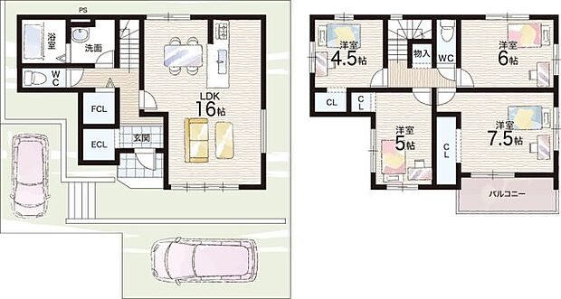 【4LDK】○三日市小学校・・・徒歩9分 ○東中学校・・・徒歩14分