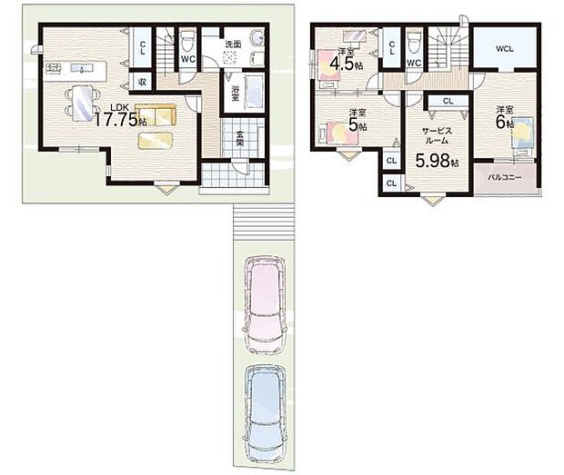 【4LDK】○石橋南小学校・・・徒歩10分 ○石橋中学校・・・徒歩29分