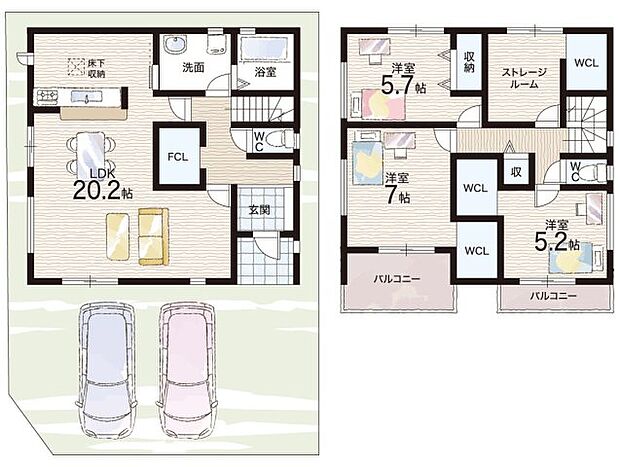 【3LDK+S(納戸)】○上條小学校・・・徒歩10分 ○小津中学校・・・徒歩5分
