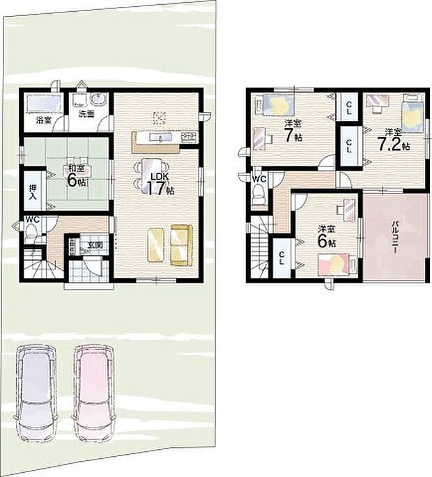 【4LDK】○片桐西小学校・・・徒歩8分 ○片桐中学校・・・徒歩15分
