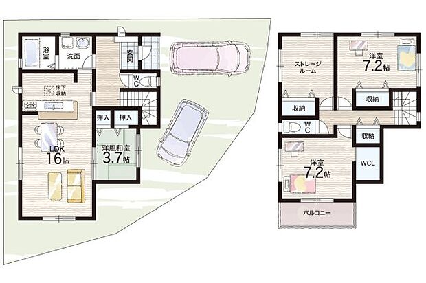 【3LDK+S(納戸)】○埴生南小学校・・・徒歩9分 ○河原城中学校・・・徒歩9分