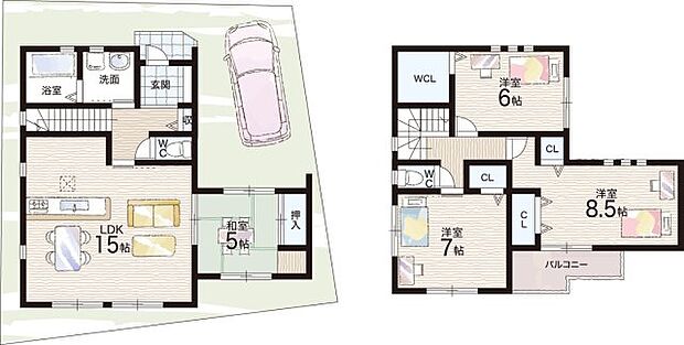 【4LDK】○玉串小学校・・・徒歩3分 ○花園中学校・・・徒歩8分