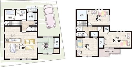 ○玉串小学校・・・徒歩3分 ○花園中学校・・・徒歩8分 