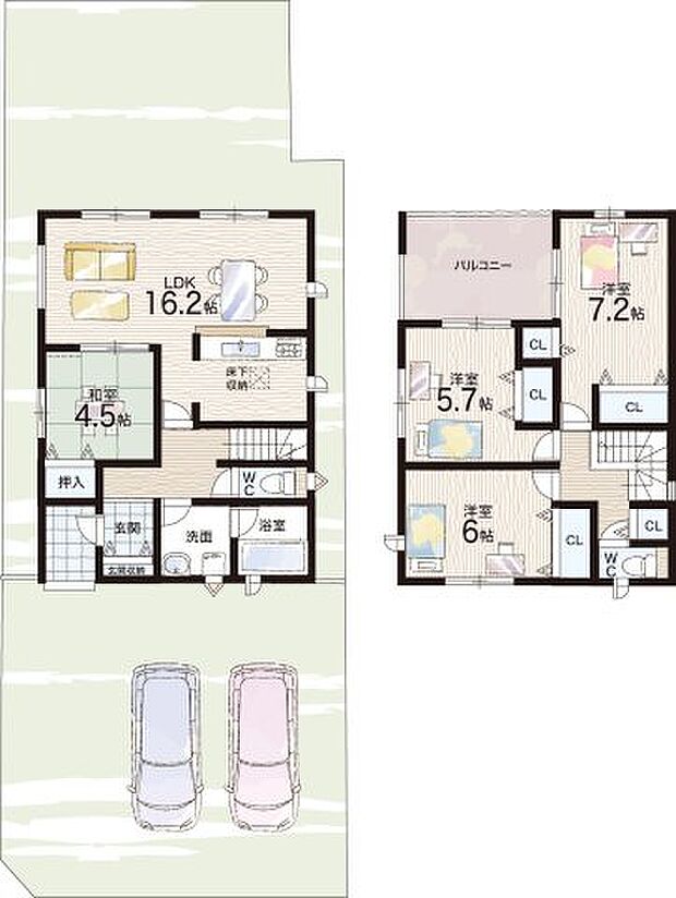 【4LDK】○畝傍北小学校・・・徒歩5分 ○畝傍中学校・・・徒歩29分