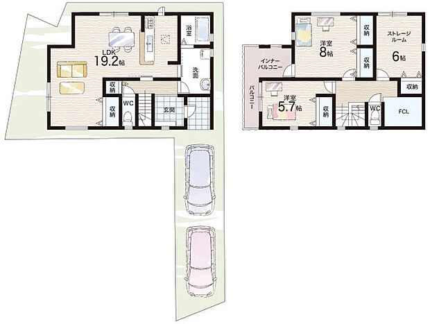 【2LDK+S(納戸)】○東深井小学校・・・徒歩5分 ○深井中学校・・・徒歩9分