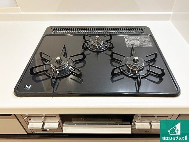 【コンロ】ダブル高火力Siセンサー付きコンロ!3口あるので、まとめて料理をする時も大活躍!