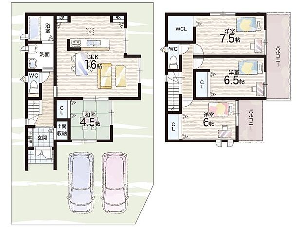 【4LDK】○富雄北小学校・・・徒歩20分 ○富雄中学校・・・徒歩22分