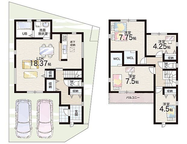 【4LDK】○安倉小学校・・・徒歩8分 ○安倉中学校・・・徒歩7分